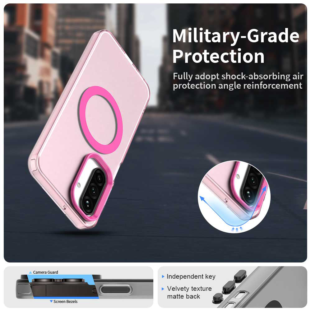 Funda MagSafe para Samsung Galaxy A18 5G A186 / A18 4G A185 / F17 / M17 / A17 4G A175, Techsuit, CandyCase, Rosa