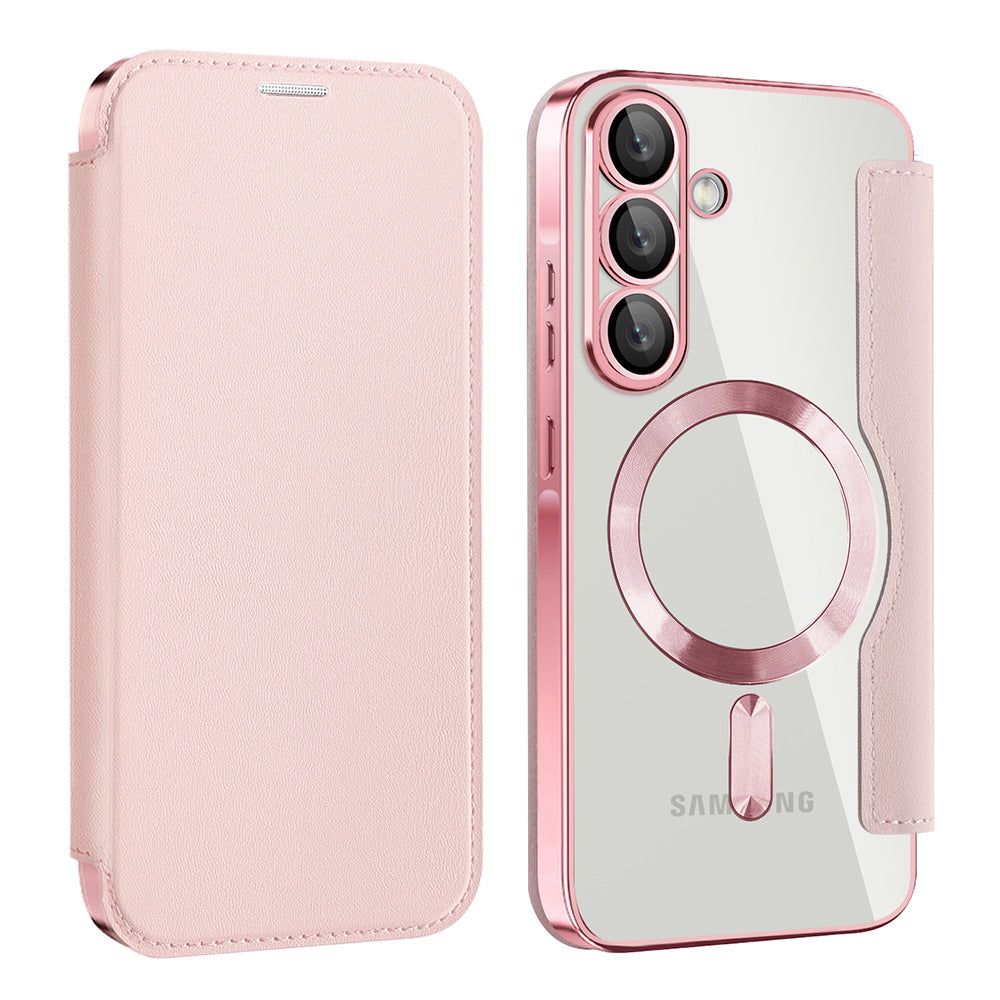 Funda MagSafe para Samsung Galaxy A26 A266, Techsuit, SmartMag Book, Rosa