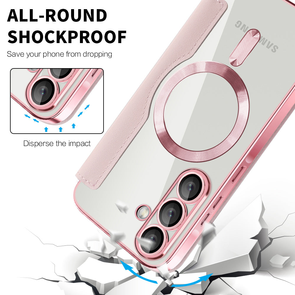 Funda MagSafe para Samsung Galaxy A26 A266, Techsuit, SmartMag Book, Rosa