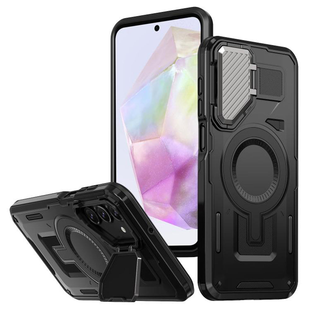 Funda MagSafe para Samsung Galaxy A35 5G A356, Techsuit, CamVault, Negra