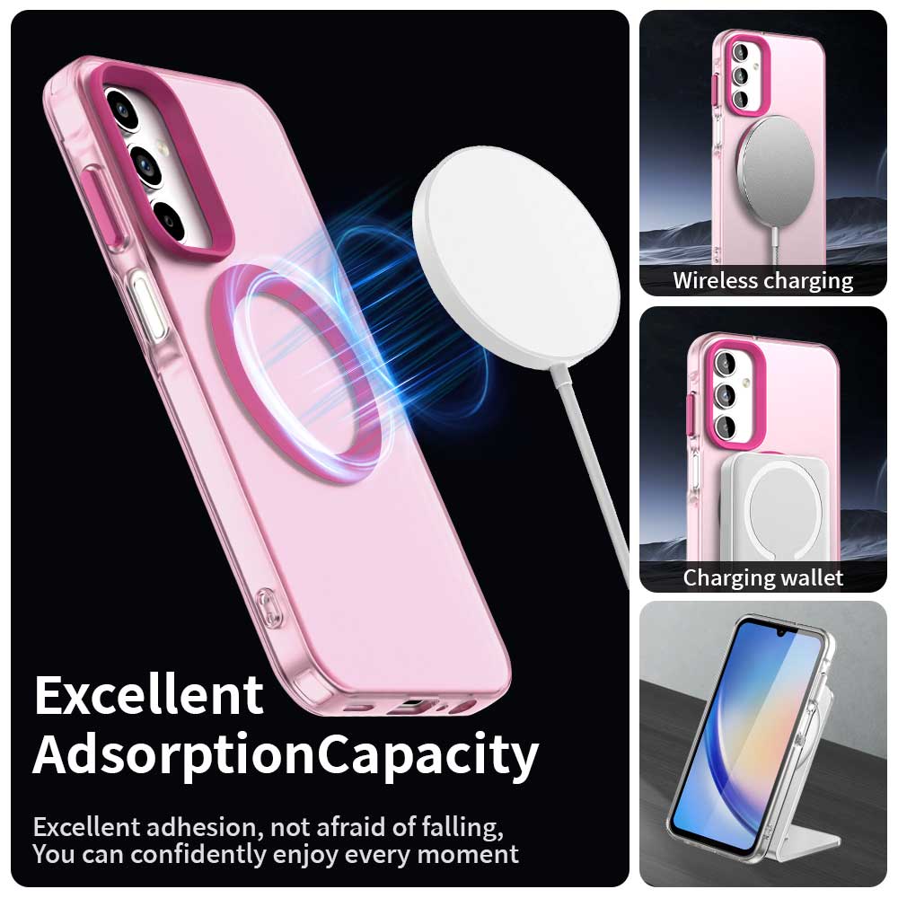 Funda MagSafe para Samsung Galaxy A35 5G A356, Techsuit, CandyCase, Rosa