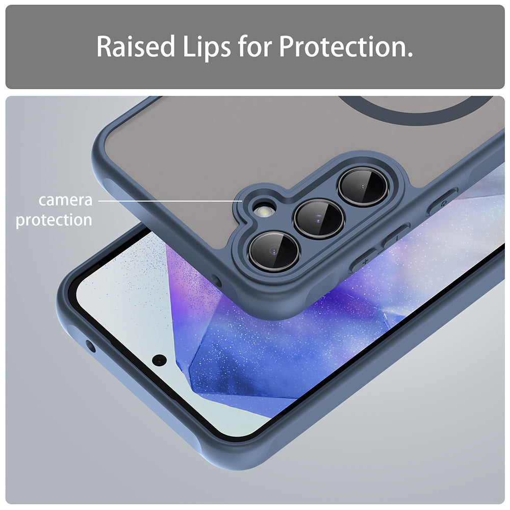 Funda MagSafe para Samsung Galaxy A35 5G A356, Techsuit, HaloFrost II, Azul marino