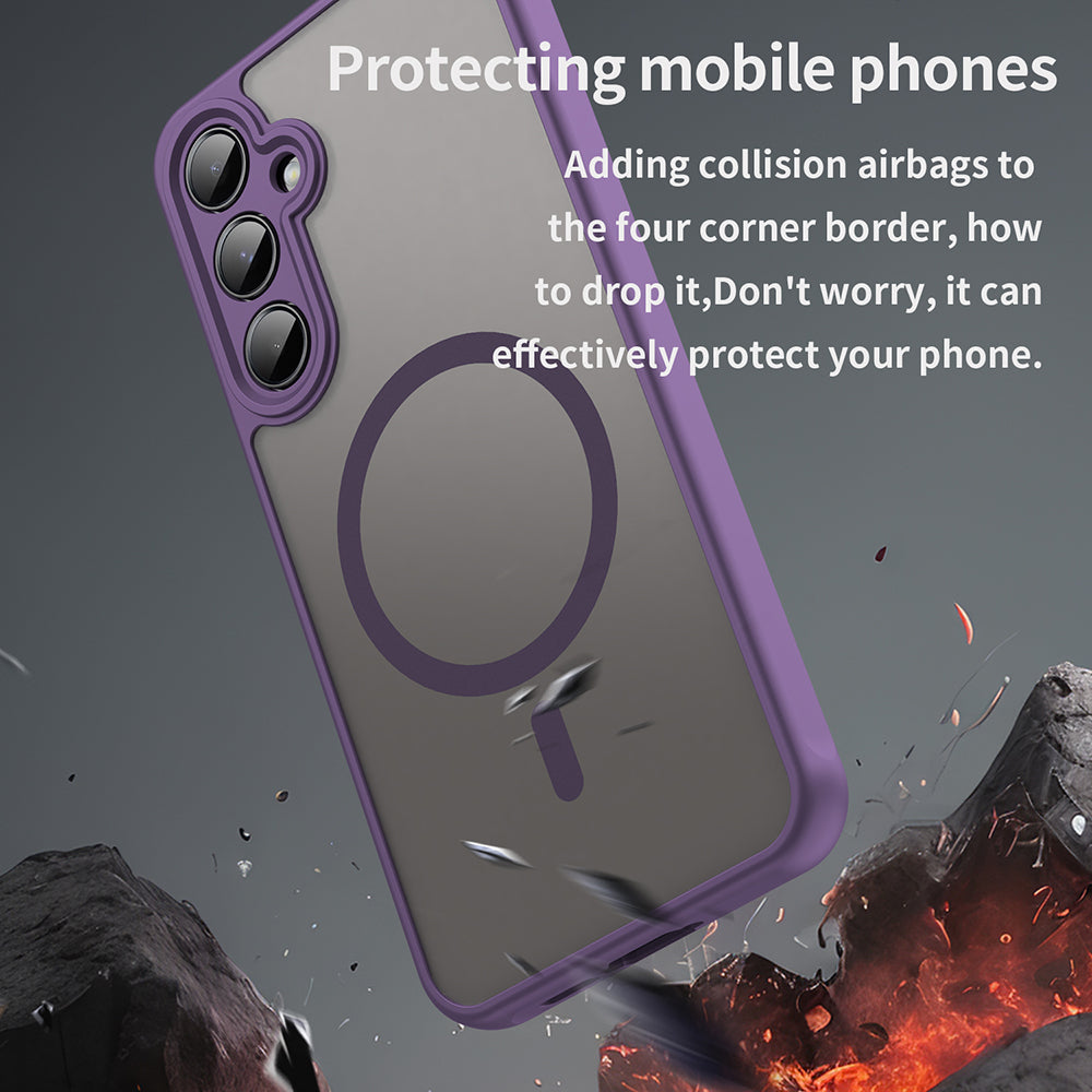 Funda MagSafe para Samsung Galaxy A35 5G A356, Techsuit, HaloFrost II, Morado