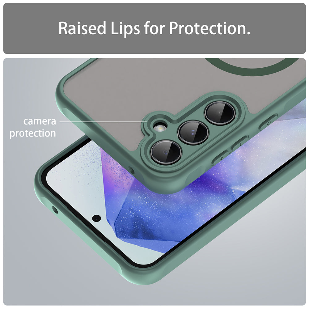 Funda MagSafe para Samsung Galaxy A35 5G A356, Techsuit, HaloFrost II, Verde