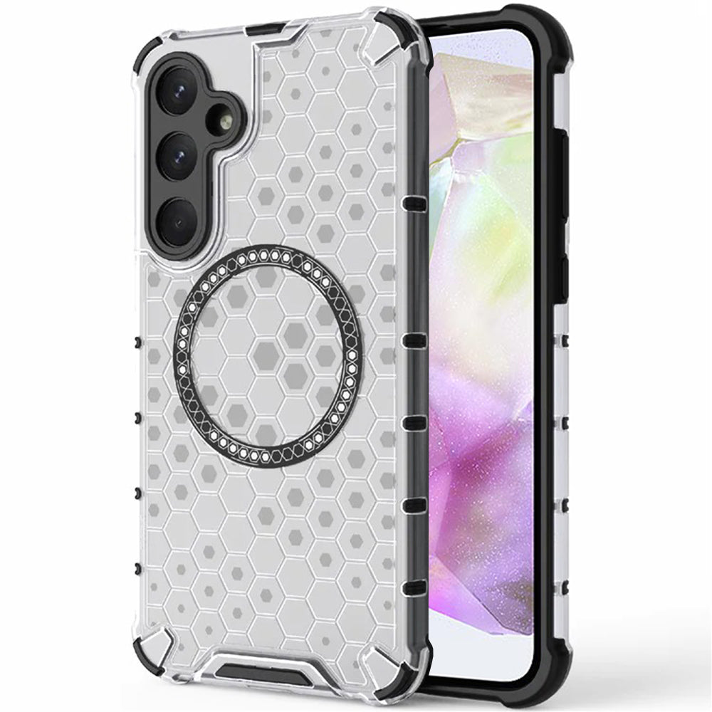 Funda MagSafe para Samsung Galaxy A35 5G A356, Techsuit, HoneyComb Shield, Blanca