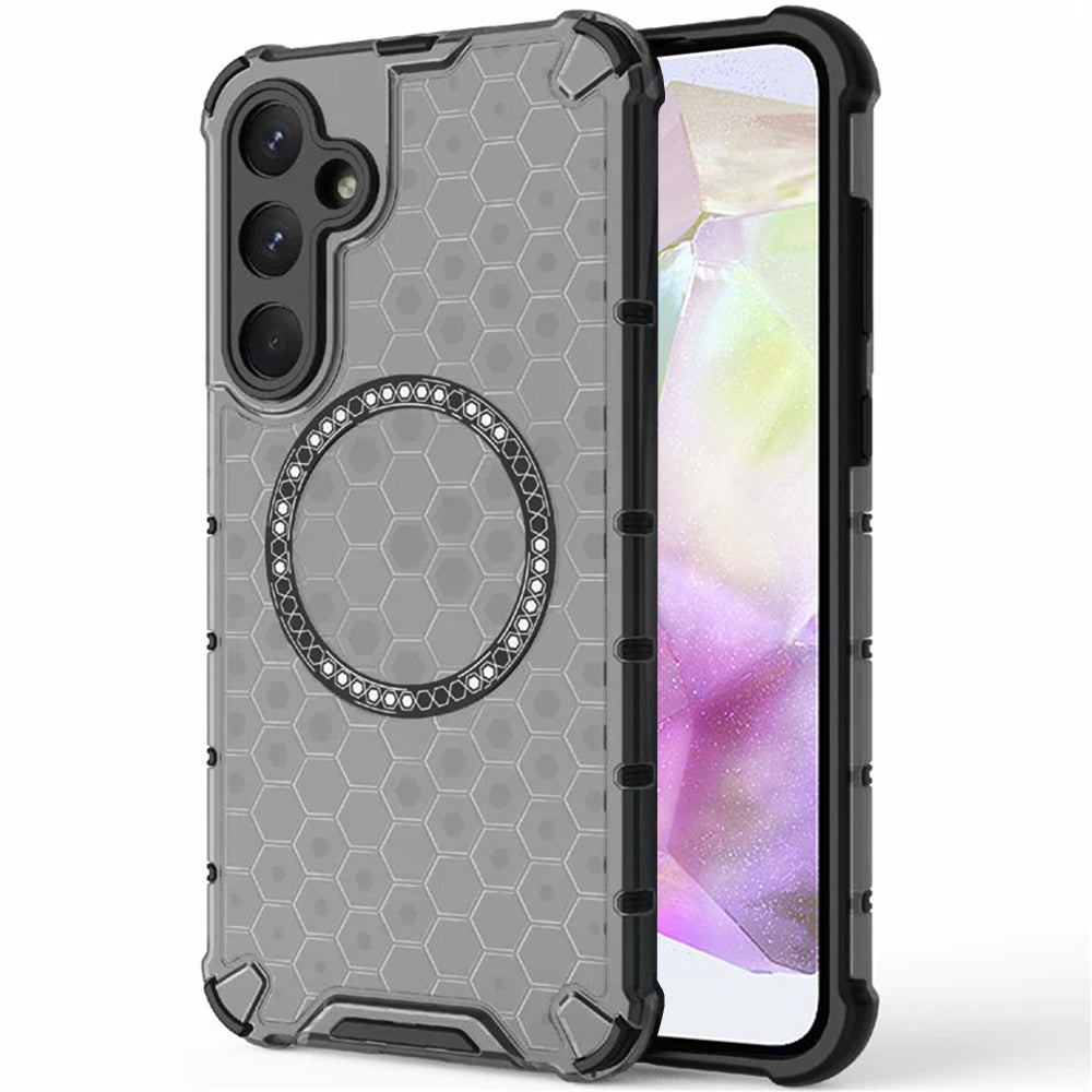 Funda MagSafe para Samsung Galaxy A35 5G A356, Techsuit, HoneyComb Shield, Negra