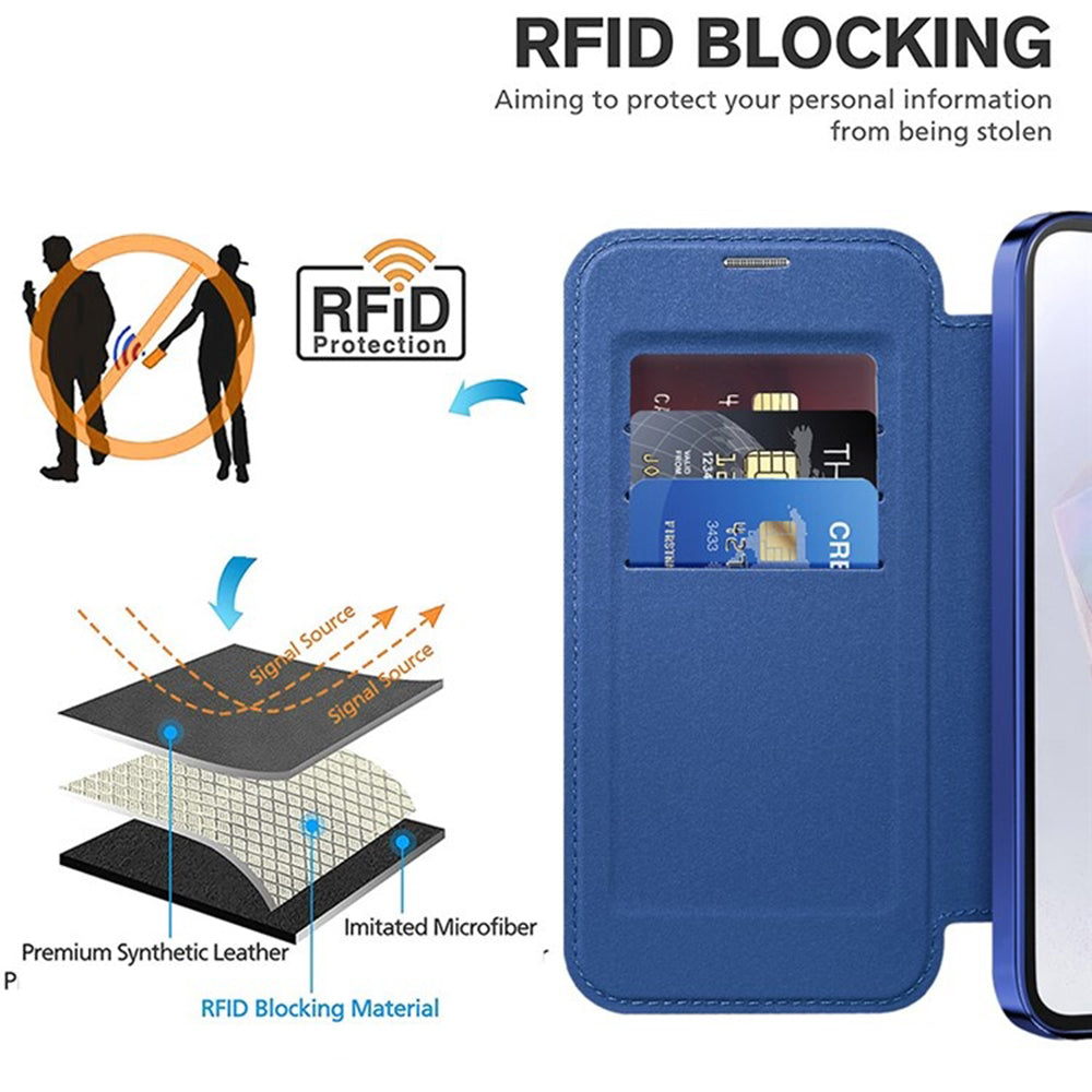 Funda MagSafe para Samsung Galaxy A35 5G A356, Techsuit, SmartMag Book, Azul