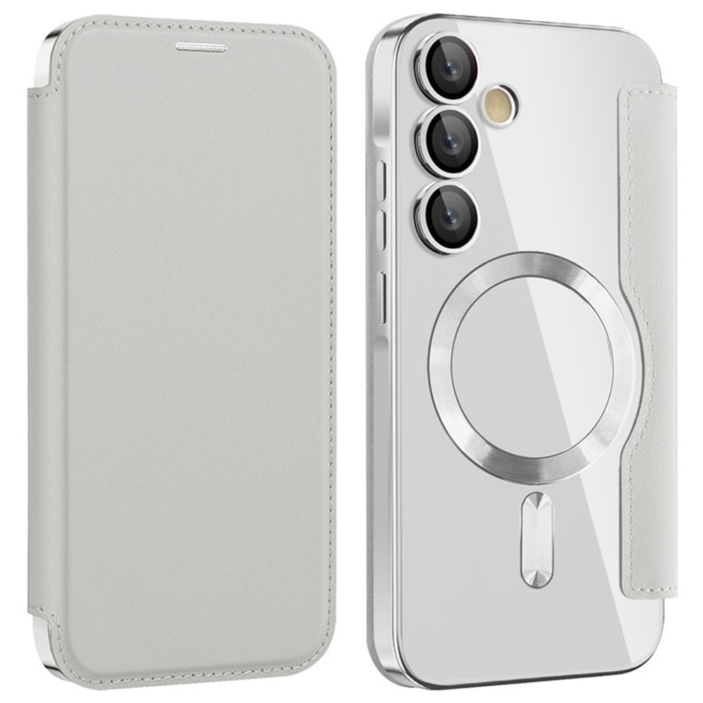 Funda MagSafe para Samsung Galaxy A35 5G A356, Techsuit, SmartMag Book, Gris