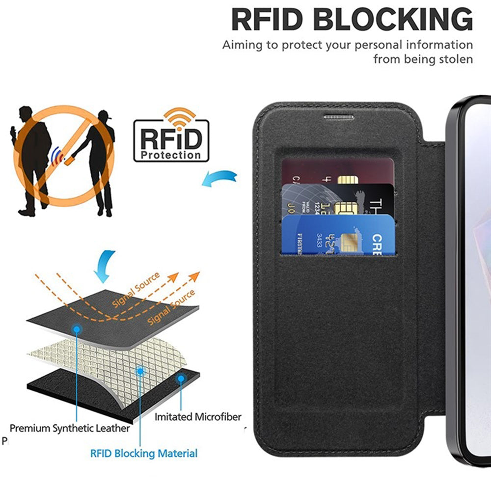 Funda MagSafe para Samsung Galaxy A35 5G A356, Techsuit, SmartMag Book, Negra