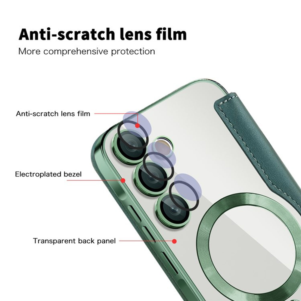Funda MagSafe para Samsung Galaxy A35 5G A356, Techsuit, SmartMag Book, Verde