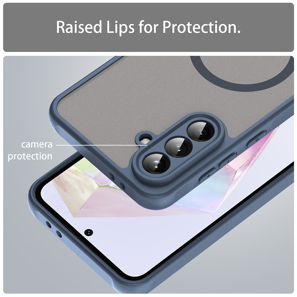 Funda MagSafe para Samsung Galaxy A36 A366, Techsuit, HaloFrost II, Azul Marino