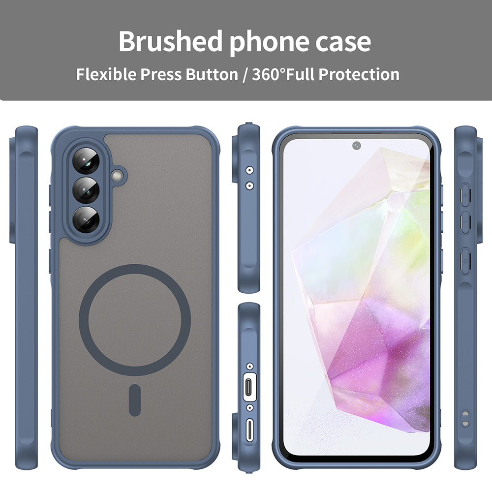 Funda MagSafe para Samsung Galaxy A36 A366, Techsuit, HaloFrost II, Azul Marino