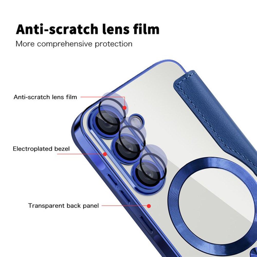 Funda MagSafe para Samsung Galaxy A36 A366, Techsuit, SmartMag Book, Azul