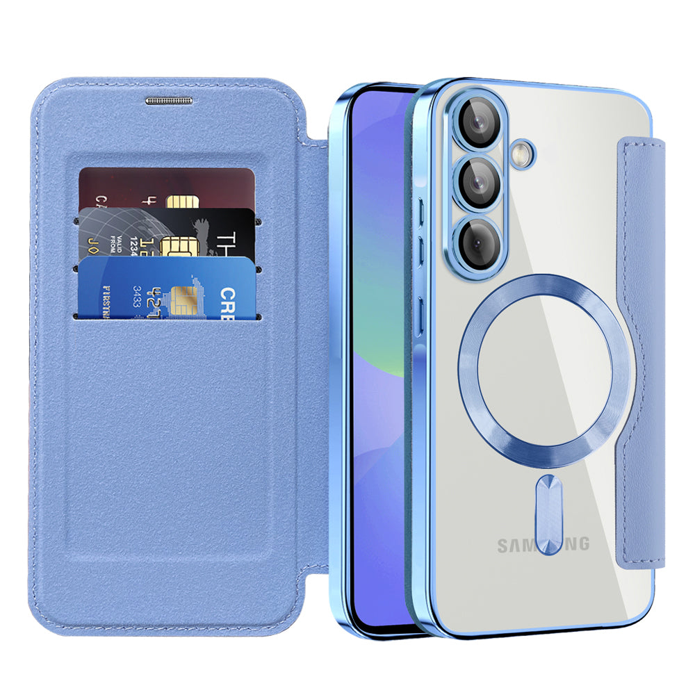 Funda MagSafe para Samsung Galaxy A36 A366, Techsuit, SmartMag Book, Azul