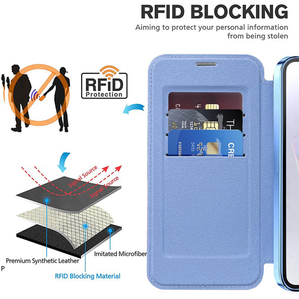 Funda MagSafe para Samsung Galaxy A36 A366, Techsuit, SmartMag Book, Azul