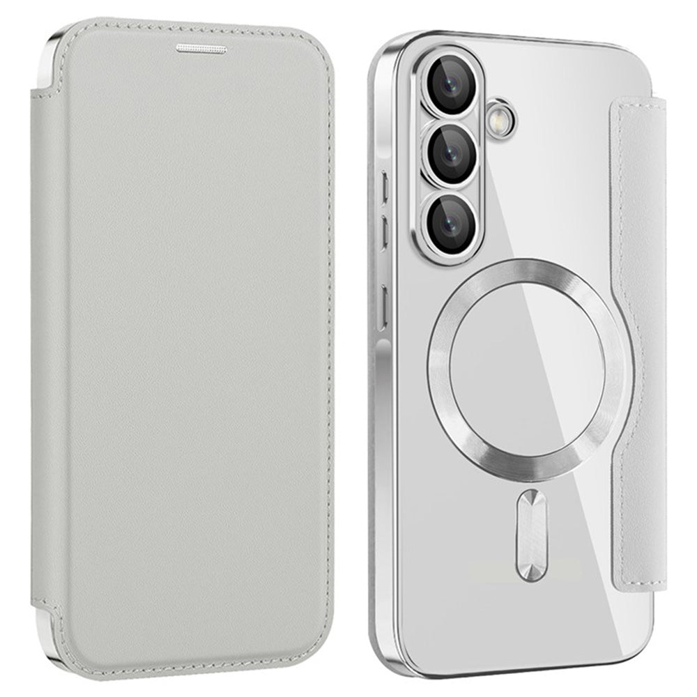 Funda MagSafe para Samsung Galaxy A36 A366, Techsuit, SmartMag Book, Gris