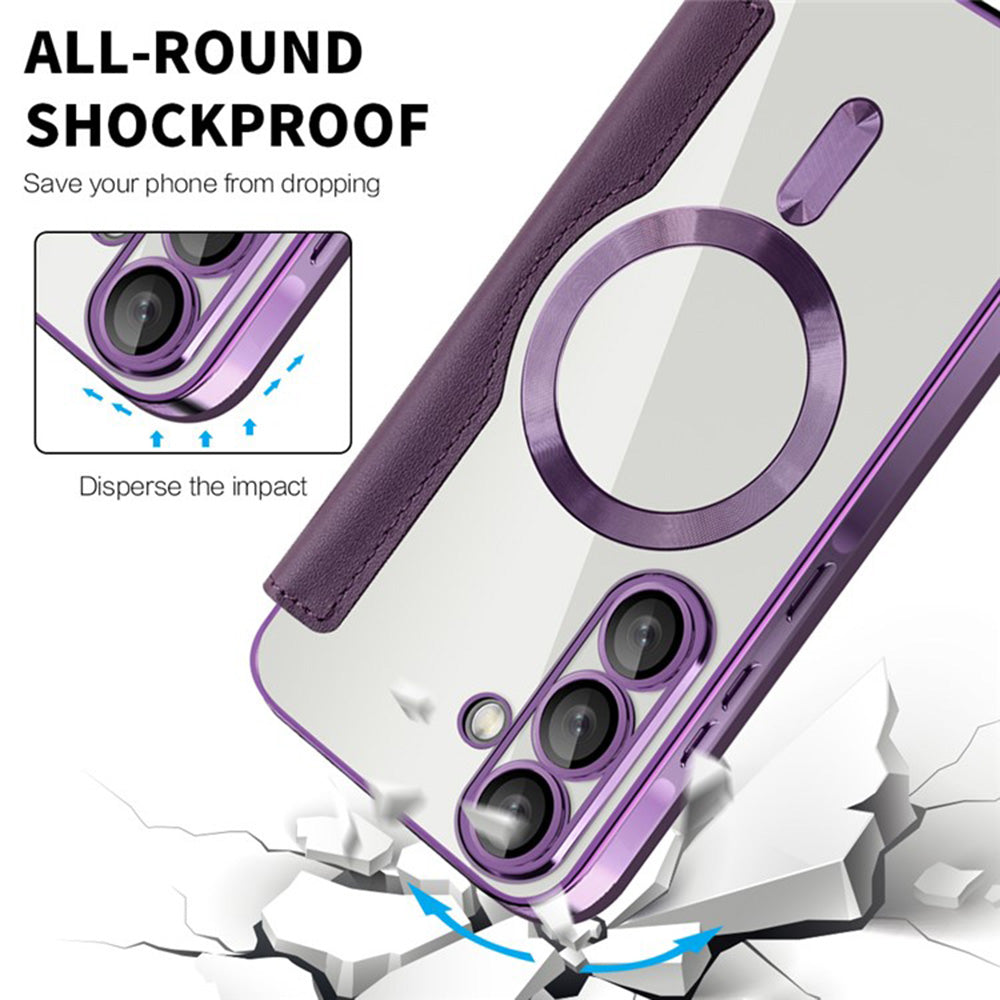 Funda MagSafe para Samsung Galaxy A36 A366, Techsuit, SmartMag Book, Morado