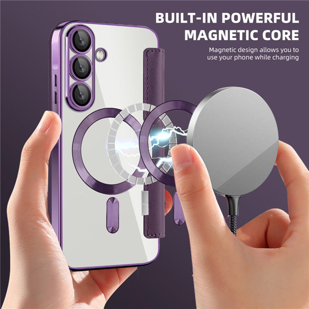 Funda MagSafe para Samsung Galaxy A36 A366, Techsuit, SmartMag Book, Morado