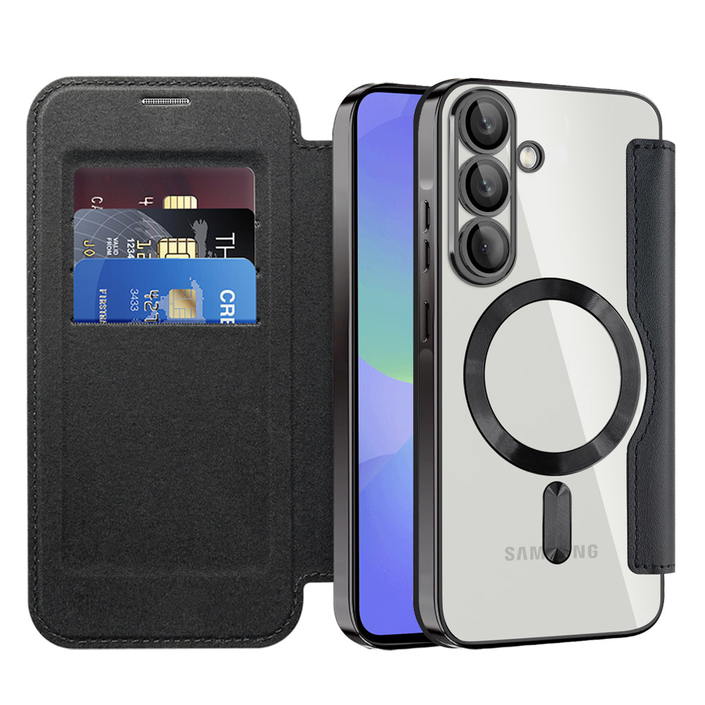 Funda MagSafe para Samsung Galaxy A36 A366, Techsuit, SmartMag Book, Negra
