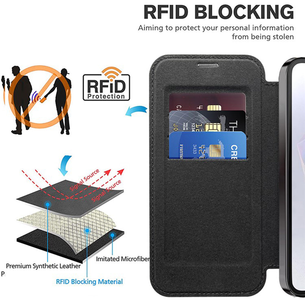 Funda MagSafe para Samsung Galaxy A36 A366, Techsuit, SmartMag Book, Negra