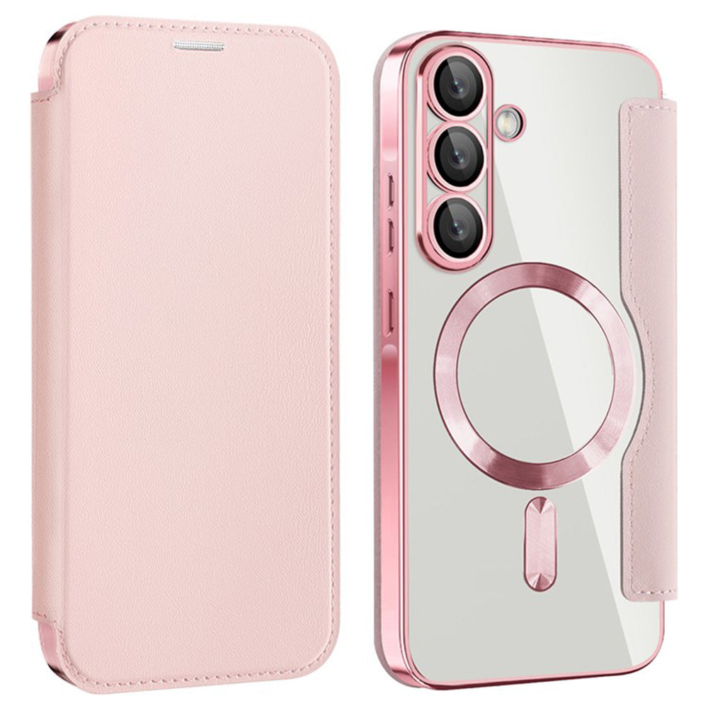 Funda MagSafe para Samsung Galaxy A36 A366, Techsuit, SmartMag Book, Rosa