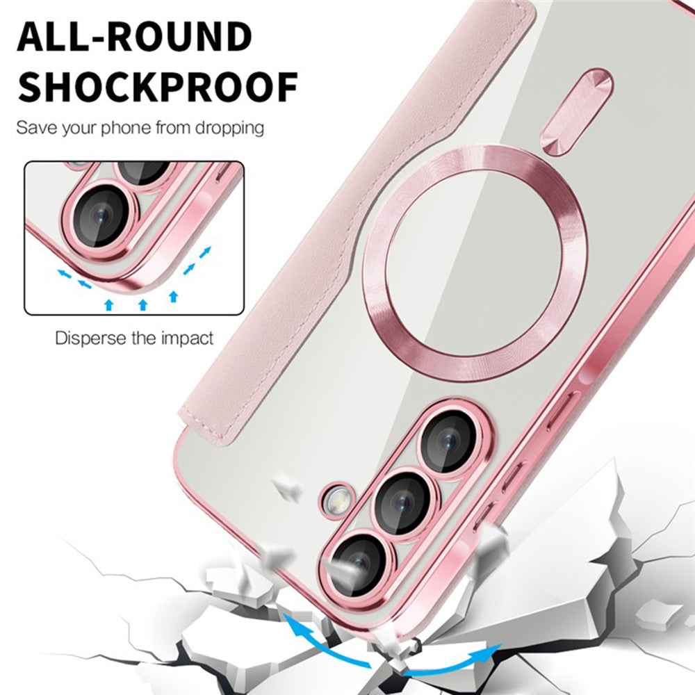 Funda MagSafe para Samsung Galaxy A36 A366, Techsuit, SmartMag Book, Rosa