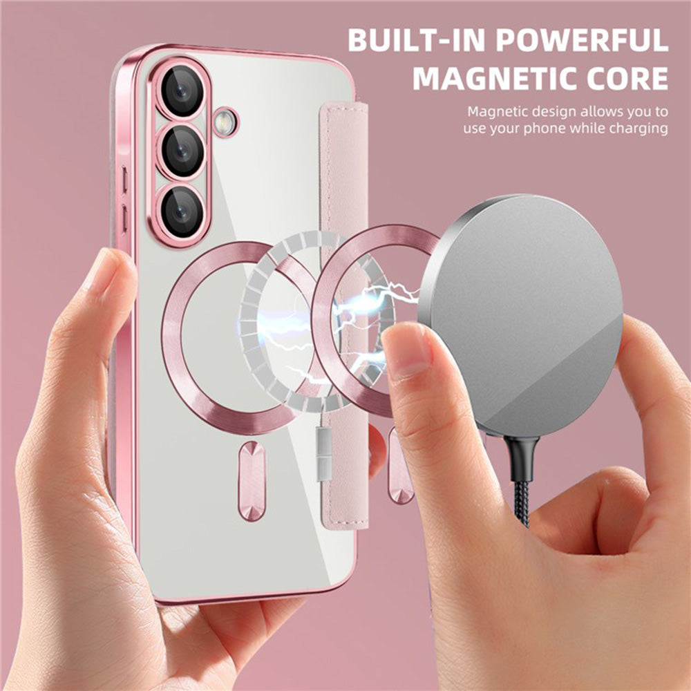 Funda MagSafe para Samsung Galaxy A36 A366, Techsuit, SmartMag Book, Rosa