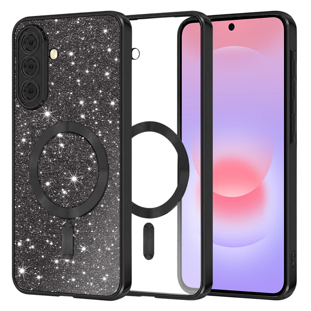 Funda MagSafe para Samsung Galaxy A37 5G, Techsuit, Luxury Glitter, Negra