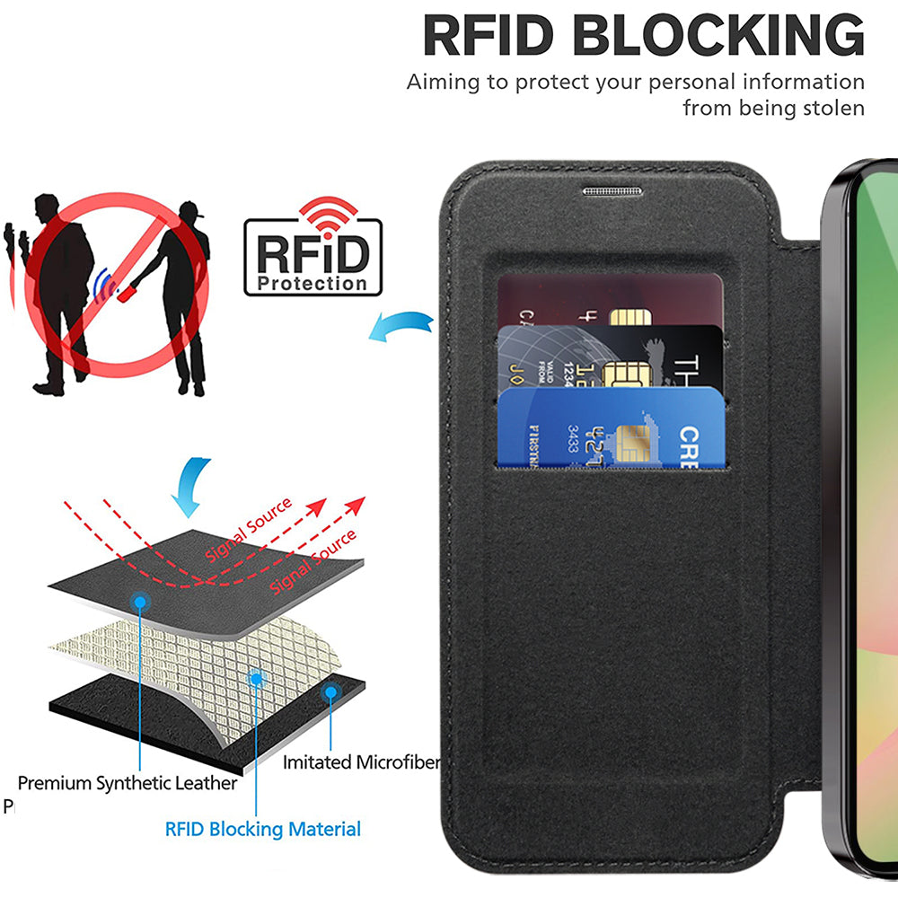 MagSafe Case for Samsung Galaxy A37 5G, Techsuit, SmartMag Book, Black