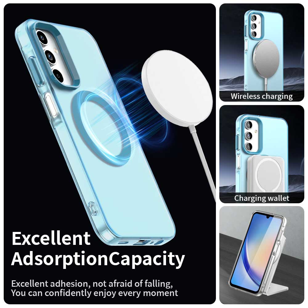 Funda MagSafe para Samsung Galaxy A55 5G A556, Techsuit, CandyCase, Azul