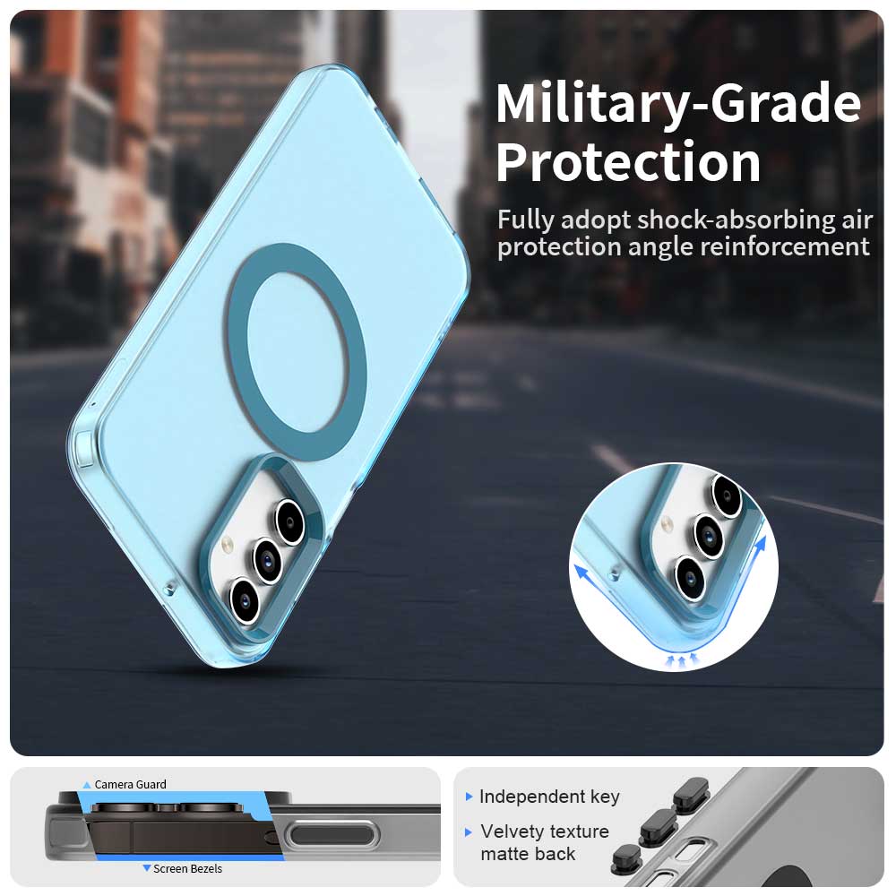 Funda MagSafe para Samsung Galaxy A55 5G A556, Techsuit, CandyCase, Azul