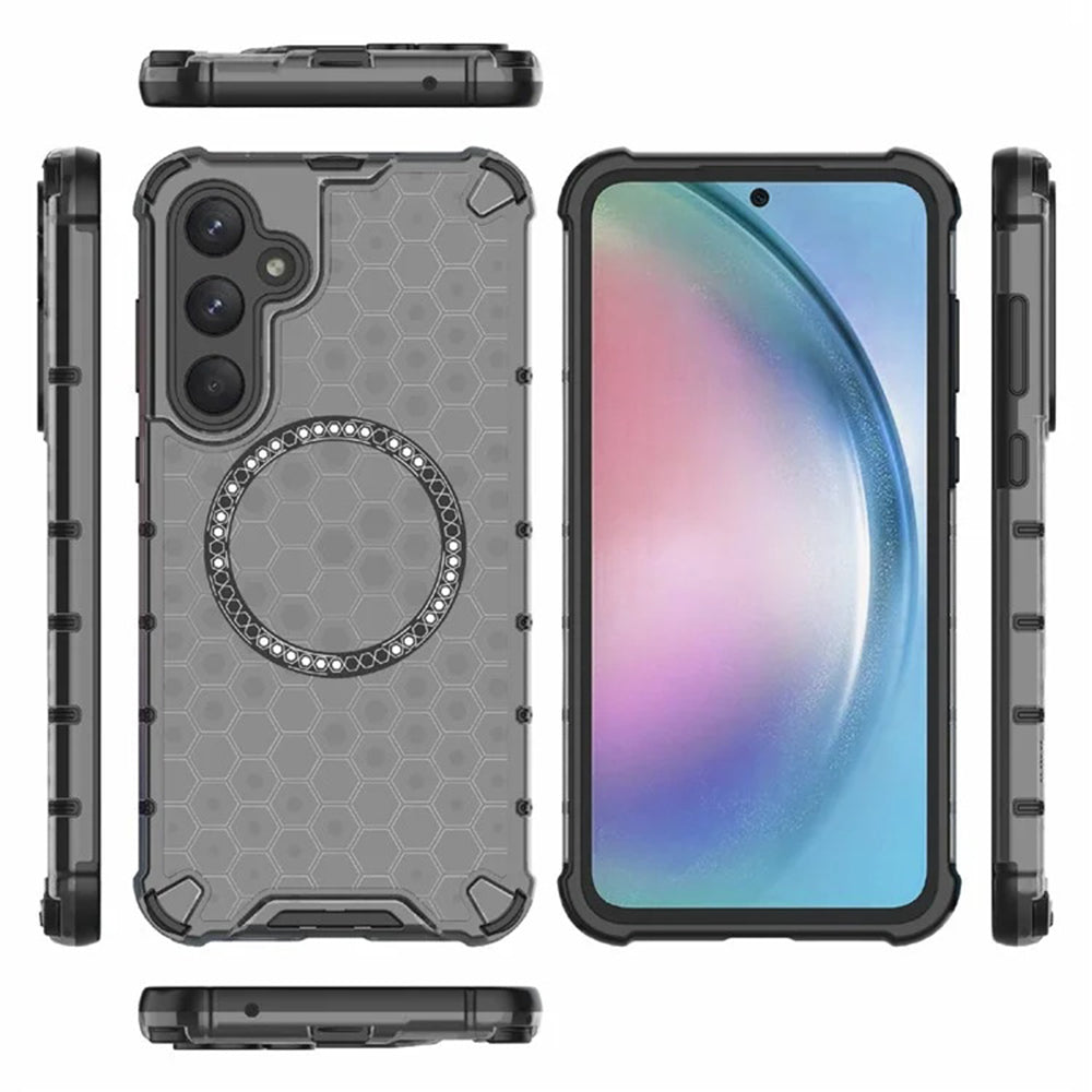 Funda MagSafe para Samsung Galaxy A55 5G A556, Techsuit, HoneyComb Shield, Negra