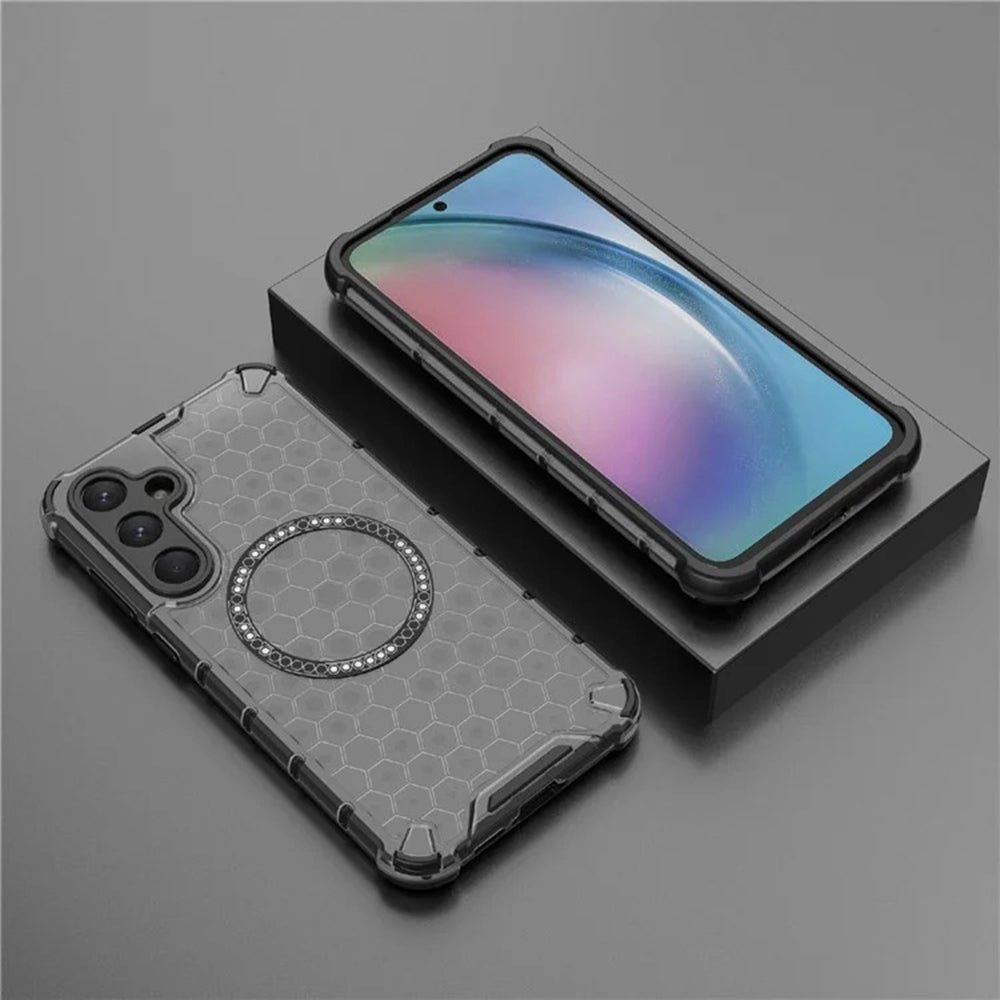 Funda MagSafe para Samsung Galaxy A55 5G A556, Techsuit, HoneyComb Shield, Negra