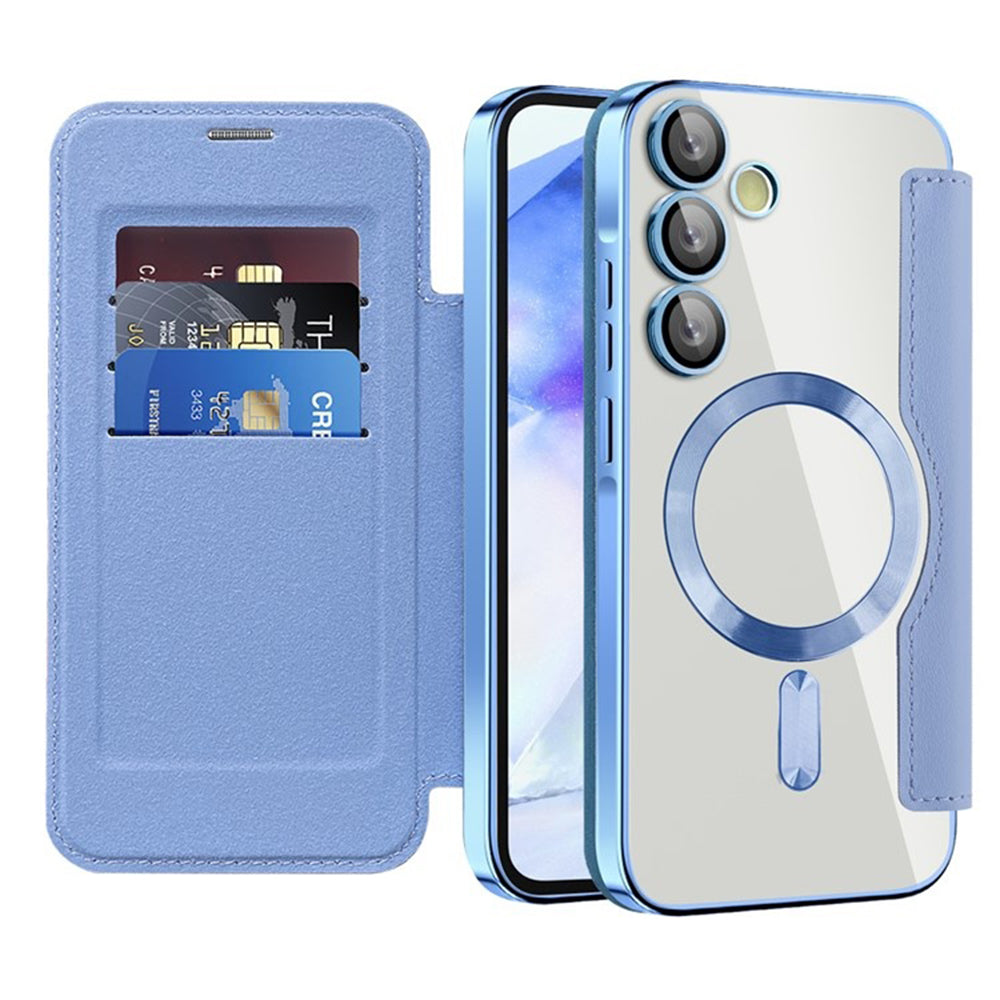 Funda MagSafe para Samsung Galaxy A55 5G A556, Techsuit, SmartMag Book, Azul
