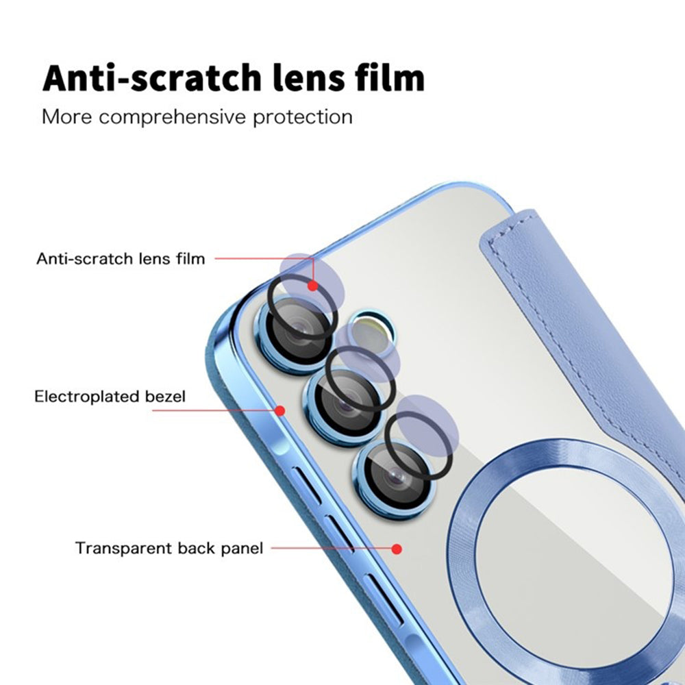 Funda MagSafe para Samsung Galaxy A55 5G A556, Techsuit, SmartMag Book, Azul