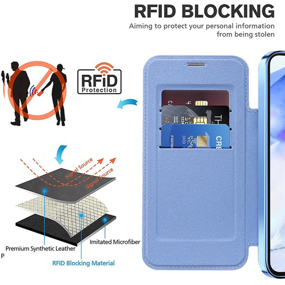 Funda MagSafe para Samsung Galaxy A55 5G A556, Techsuit, SmartMag Book, Azul