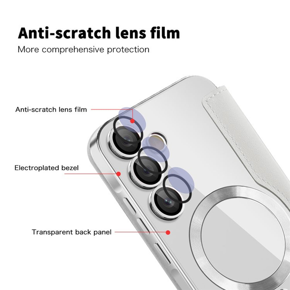 Funda MagSafe para Samsung Galaxy A55 5G A556, Techsuit, SmartMag Book, Gris