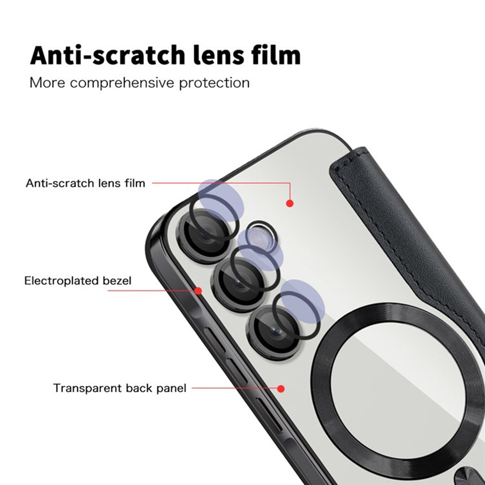 Funda MagSafe para Samsung Galaxy A55 5G A556, Techsuit, SmartMag Book, Negra