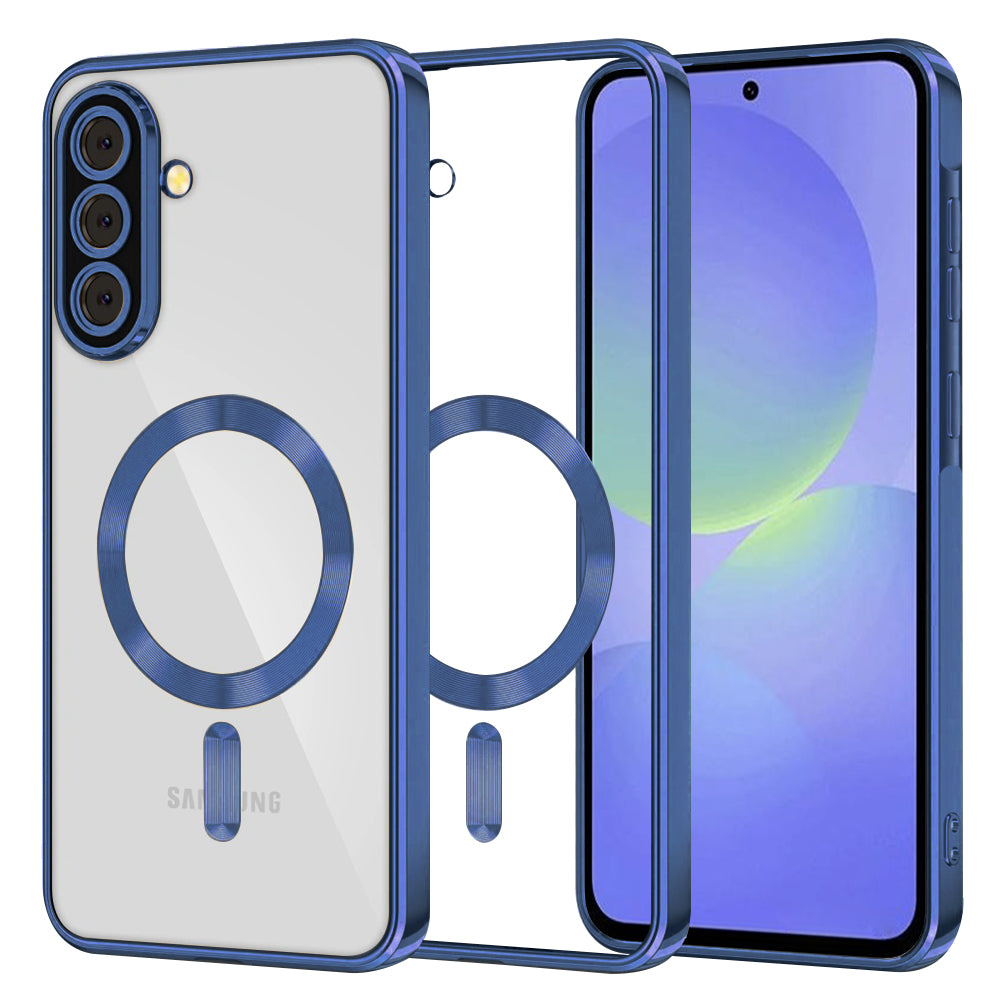 Funda MagSafe para Samsung Galaxy A56 A566 / A36 A366, Techsuit, Luxury Crystal, Azul Oscuro