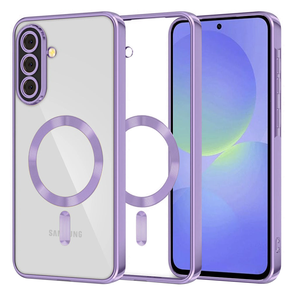Funda MagSafe para Samsung Galaxy A56 A566 / A36 A366, Techsuit, Luxury Crystal, Morado Claro