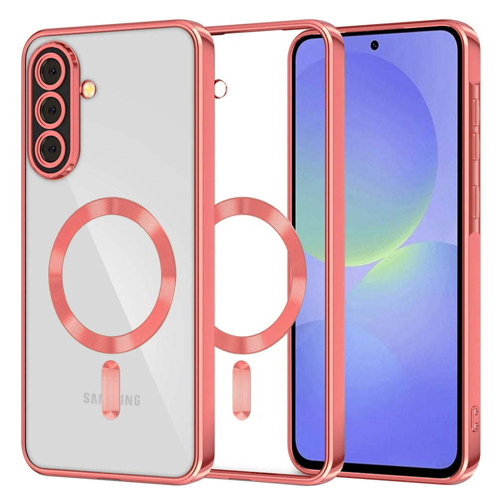 Funda MagSafe para Samsung Galaxy A56 A566 / A36 A366, Techsuit, Luxury Crystal, Roja