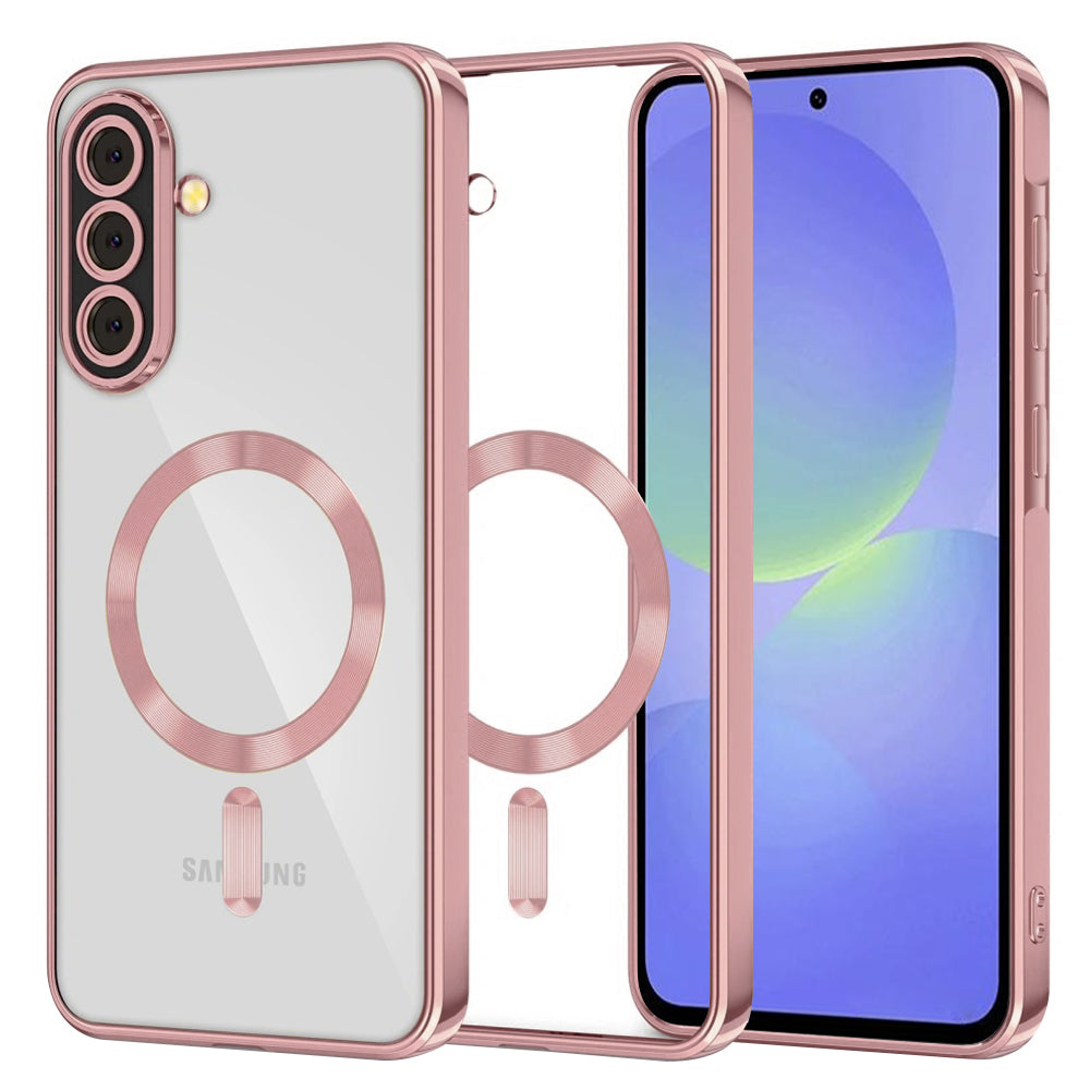 Funda MagSafe para Samsung Galaxy A56 A566 / A36 A366, Techsuit, Luxury Crystal, Rosa