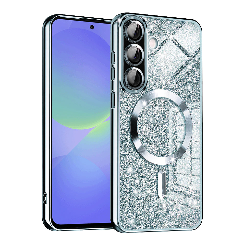 Funda MagSafe para Samsung Galaxy A56 A566 / A36 A366, Techsuit, Luxury Glitter, Azul