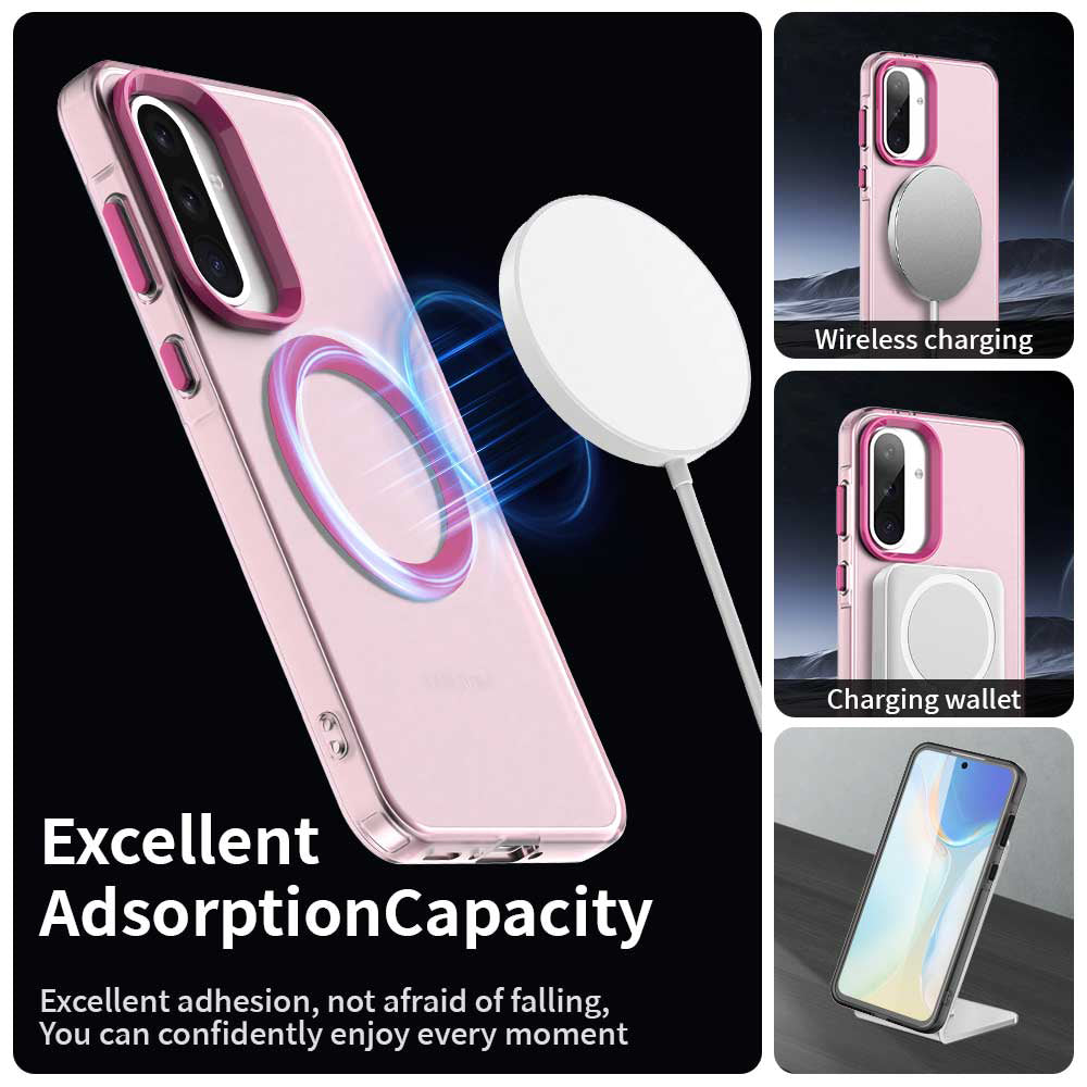 Funda MagSafe para Samsung Galaxy A56 A566, Techsuit, CandyCase, Rosa