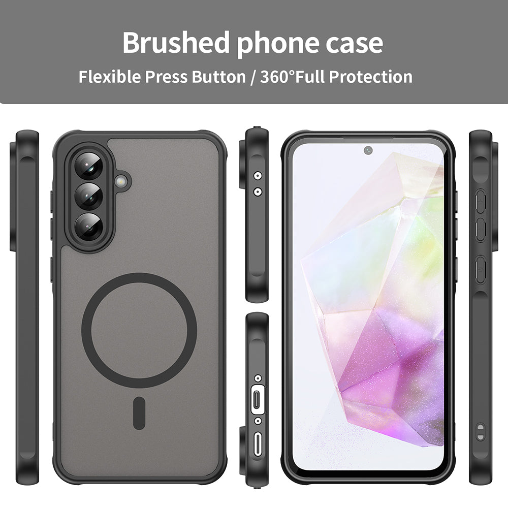 Funda MagSafe para Samsung Galaxy A56 A566, Techsuit, HaloFrost II, Negra