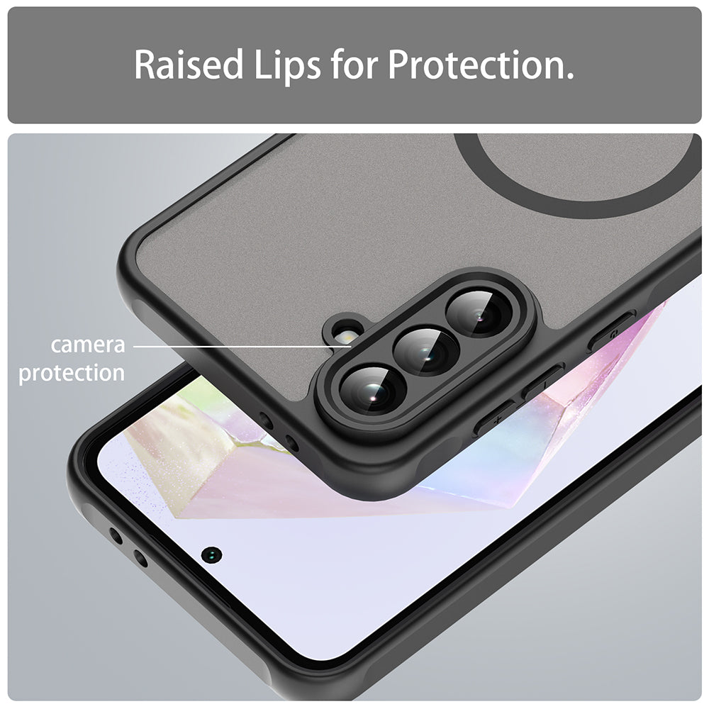 Funda MagSafe para Samsung Galaxy A56 A566, Techsuit, HaloFrost II, Negra