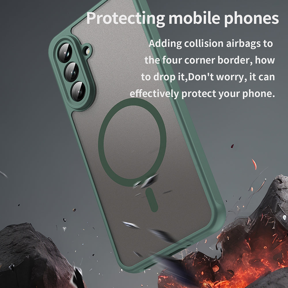 Funda MagSafe para Samsung Galaxy A56 A566, Techsuit, HaloFrost II, Verde