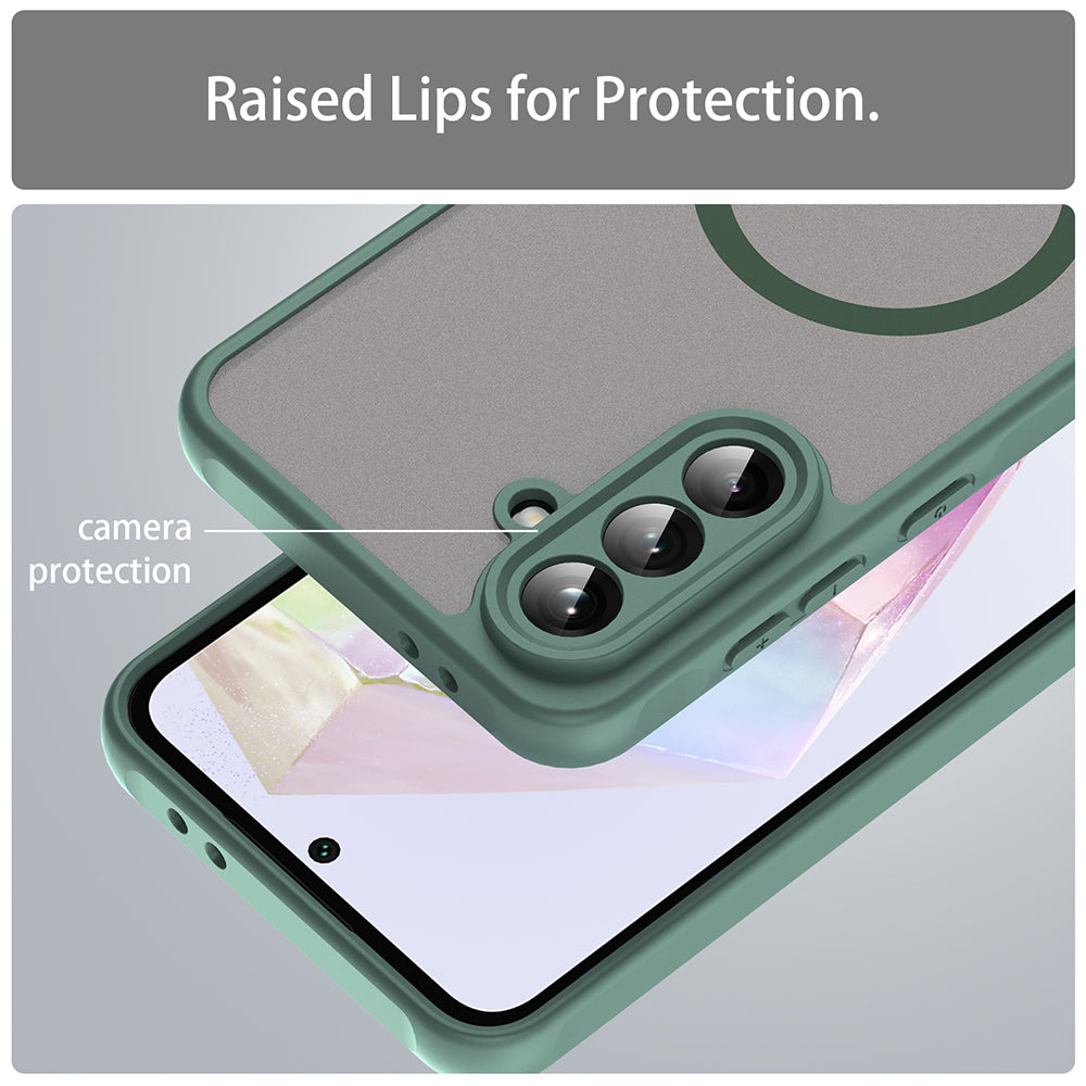 Funda MagSafe para Samsung Galaxy A56 A566, Techsuit, HaloFrost II, Verde
