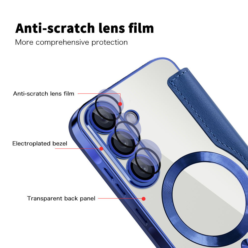 Funda MagSafe para Samsung Galaxy A56 A566, Techsuit, SmartMag Book, Azul