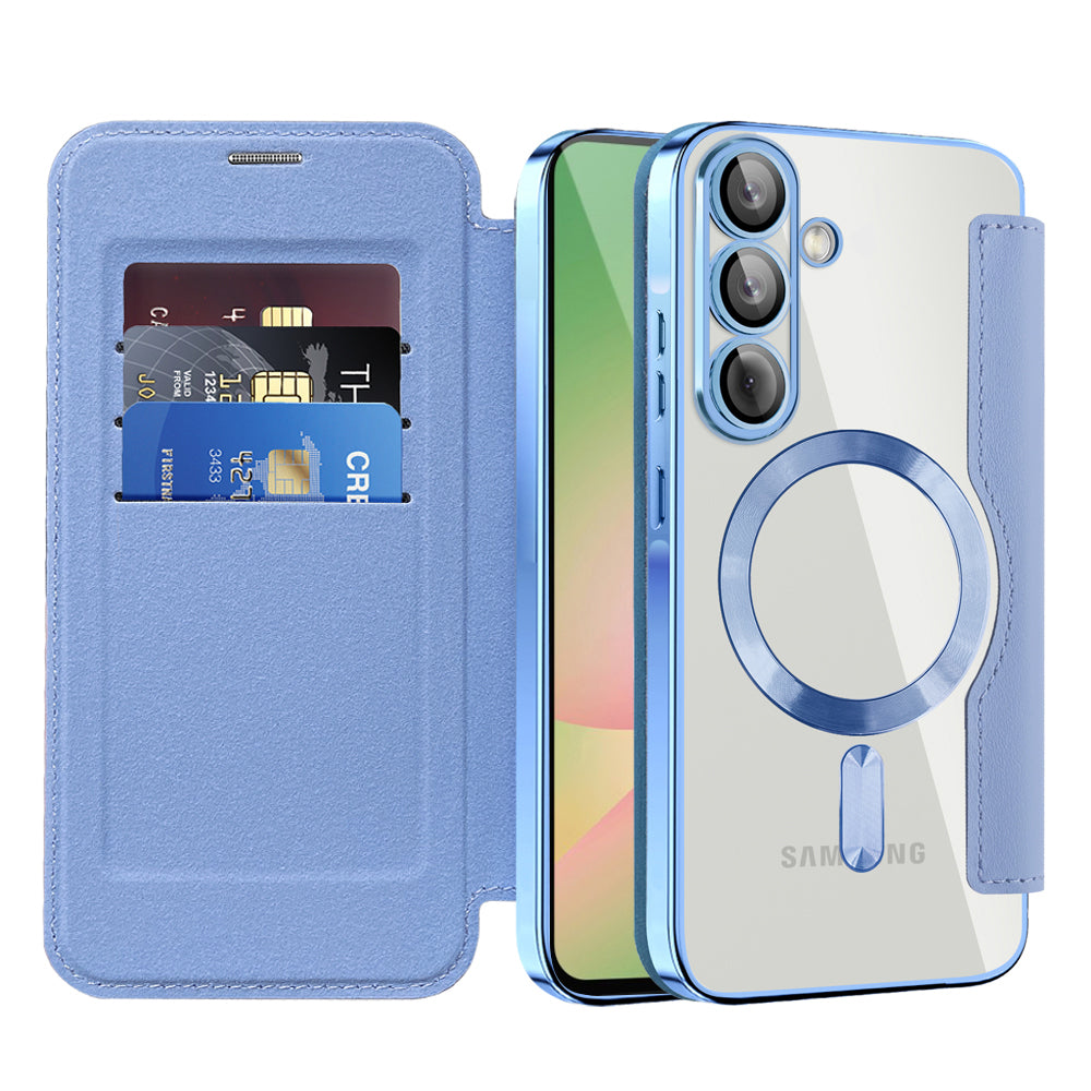Funda MagSafe para Samsung Galaxy A56 A566, Techsuit, SmartMag Book, Azul